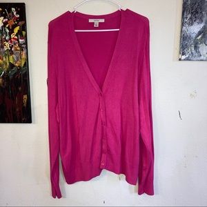 Sejour pink cardigan sweater Sz 2X